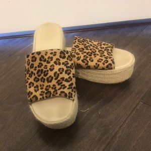 Cheetah print platform sandals